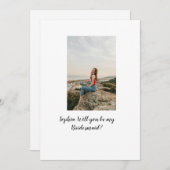 Werden Sie mein Foto Bridesmaid elegante moderne Einladung (Vorne/Hinten)