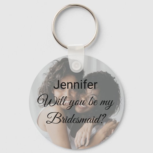 werden Sie mein Foto Button Schlüsselanhänger (Vorderseite)