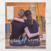 Werden Sie mein Foto für Trauzeugin sein Weinetikett (Einzelnes Label)