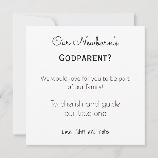 Werden Sie mein Foto "Mein GottParent" sein Karte (Rückseite)