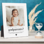 Werden Sie mein Foto sein? Fotoplatte<br><div class="desc">Sie suchen eine süße und sinnvolle Art, einen geliebten fragen, um die Godeltern Ihres Babys zu sein? Dieses moderne, minimalistische Design ist der perfekte Weg, um die Frage zu Pop! Egal ob Sie ein Familienmitglied oder nahe Freunde gefragt haben, dies wird Ihnen helfen, einen herzlichen Moment zu schaffen, den sie...</div>