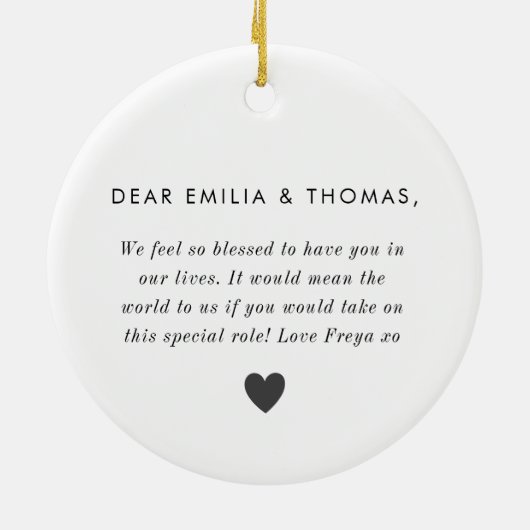 Werden Sie mein Foto sein? Keramik Ornament (Hinten)