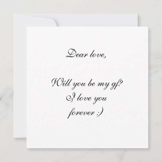 Werden Sie mein gf sein, Abbildung? Karte (Rückseite)