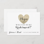 Werden Sie mein Glitzer mit der Bridesmaid-Karte s Einladung (Vorne/Hinten)