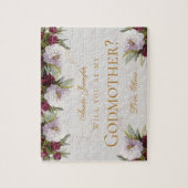 Werden Sie mein Godmatervorschlag Burgundy Peonies Puzzle (Vertikal)