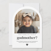 Werden Sie mein GodMutter-Arch-Foto sein? Einladung (Vorderseite)