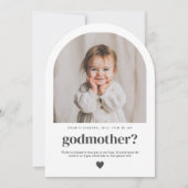 Werden Sie mein GodMutter-Arch-Foto sein? Einladung (Vorderseite)