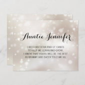 Werden Sie mein GodMutter Vorschlag Gold und Stars Einladung (Vorne/Hinten)