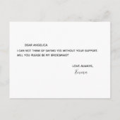 Werden Sie mein Gold aus schwarzem Marmor mit mein Einladungspostkarte (Rückseite)