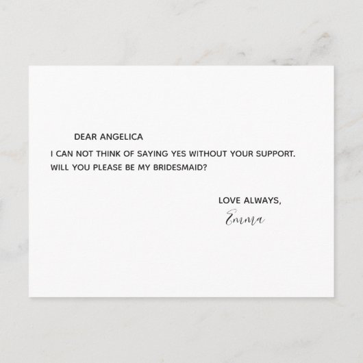 Werden Sie mein Gold aus schwarzem Marmor mit mein Einladungspostkarte (Rückseite)