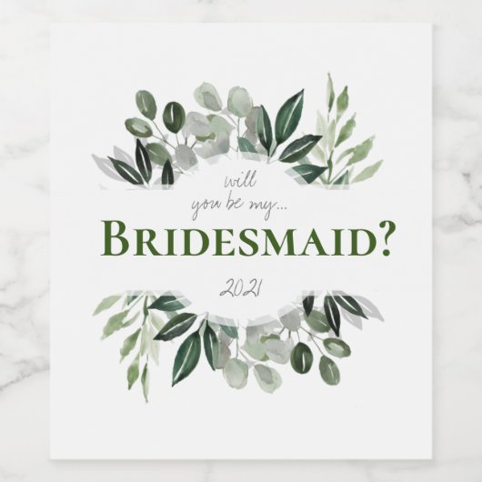 Werden Sie mein Hochzeitskartentuch sein? Weinetikett (Einzelnes Label)