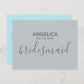 Werden Sie mein Hübsches Aqua-Muster sein? Einladungspostkarte (Vorne/Hinten)