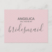 Werden Sie mein Hübsches rosa Muster sein? Einladungspostkarte (Vorderseite)