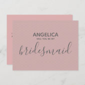 Werden Sie mein Hübsches rosa Muster sein? Einladungspostkarte (Vorne/Hinten)