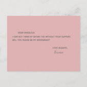 Werden Sie mein Hübsches rosa Muster sein? Einladungspostkarte (Rückseite)