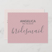 Werden Sie mein Hübsches rosa Muster sein? Einladungspostkarte (Vorne/Hinten)