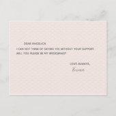 Werden Sie mein Hübsches rosa Muster sein? Einladungspostkarte (Rückseite)