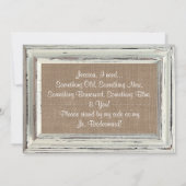 Werden Sie mein Jr. Bridesmaid sein - rustikaler w Einladung (Rückseite)