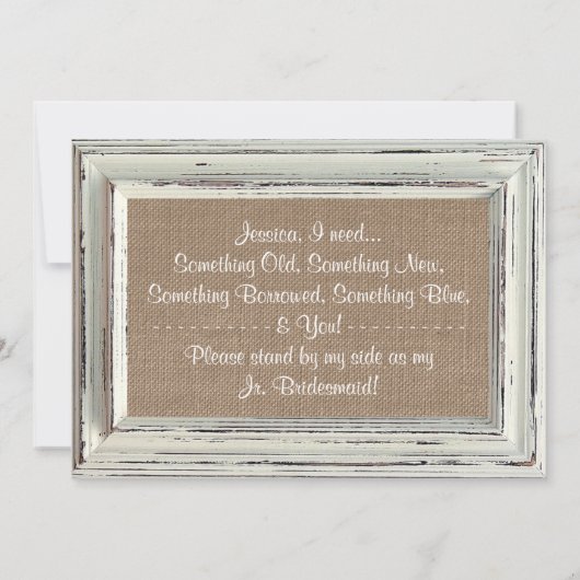 Werden Sie mein Jr. Bridesmaid sein - rustikaler w Einladung (Rückseite)