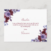 Werden Sie mein Mädchen sein, das Lila Flora hat? Postkarte (Rückseite)