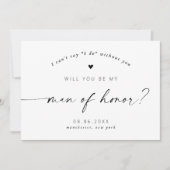 Werden Sie mein Mann der Ehre Moderne, elegante Sc Einladung (Vorderseite)
