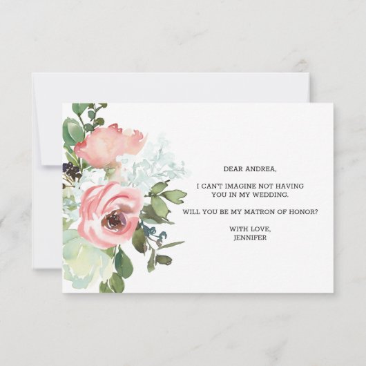 Werden Sie mein Matron der Ehre sein und rot sein? (Rückseite)