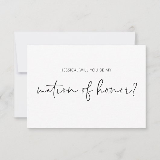 Werden Sie mein Matron der Honorarvorschlage-Karte Einladung (Vorderseite)