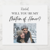 Werden Sie mein "Matron of Ehre"-Vorschlag maßgesc Schaumweinetikett (Einzelnes Label)