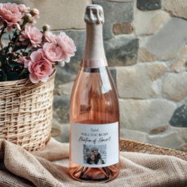 Werden Sie mein "Matron of Ehre"-Vorschlag maßgesc Schaumweinetikett