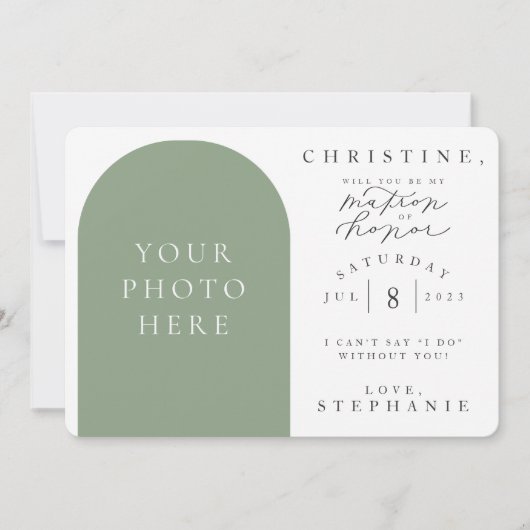 Werden Sie mein "Matron of Honey Foto"-Vorschlagsk Einladung (Vorderseite)