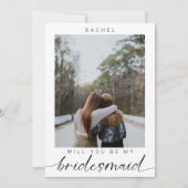 Werden Sie mein Minimalistisches Foto von Bridesma Einladung (Vorderseite)