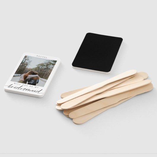 Werden Sie mein Minimalistisches Foto von Bridesma Fächer (Non-assembled)