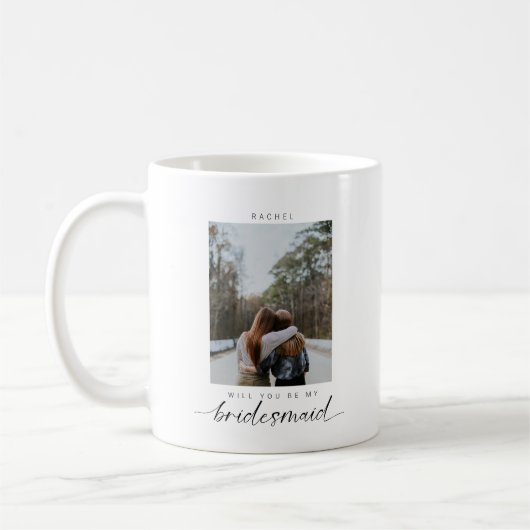 Werden Sie mein Minimalistisches Foto von Bridesma Kaffeetasse (Links)