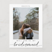 Werden Sie mein Minimalistisches Foto von Bridesma Postkarte (Vorderseite)