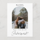 Werden Sie mein Minimalistisches Foto von Bridesma Postkarte (Vorderseite)