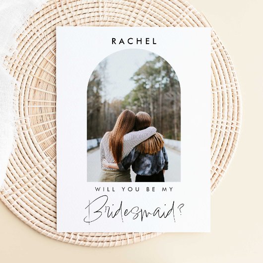 Werden Sie mein Minimalistisches Foto von Bridesma Postkarte