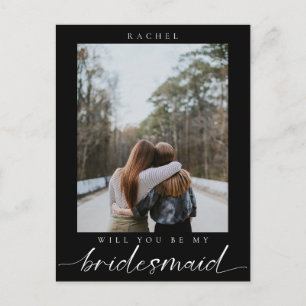 Werden Sie mein Minimalistisches Foto von Bridesma Postkarte