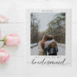 Werden Sie mein Minimalistisches Foto von Bridesma Puzzle