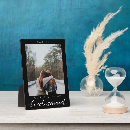 Werden Sie mein Minimalistisches schwarzes Foto in Fotoplatte (Seite)