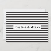 Werden Sie mein Page Boy Mustache Black Stripes Einladung (Rückseite)