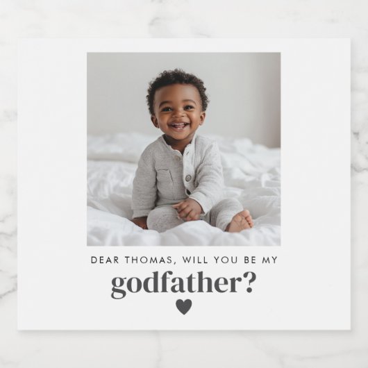 Werden Sie mein Pate-Foto sein? Bierflaschenetikett (Einzelnes Label)