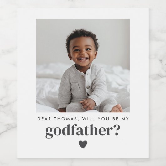 Werden Sie mein Pate-Foto sein? Weinetikett (Einzelnes Label)