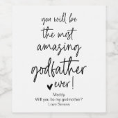 Werden Sie mein Pate-Frag sein? Weinetikett (Einzelnes Label)