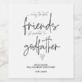 Werden Sie mein Pate sein, der die Ankündigung ein Weinetikett (Einzelnes Label)