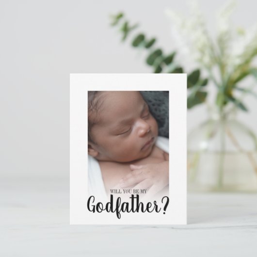 Werden Sie mein Pate sein? Flache Karte (Stehend Vorderseite)