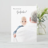 Werden Sie mein Pate sein, voller Foto Einladung (Stehend Vorderseite)