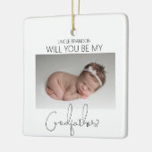 Werden Sie mein Pate sein? Weihnachtsbaum Keramikornament (Links)