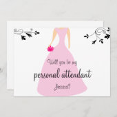 Werden Sie mein persönlicher Betreuer sein? Rosa K Einladung (Vorne/Hinten)