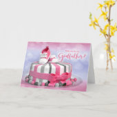 Werden Sie mein Pink und Lila Kuchen sein? Karte (Gelbe Blume)