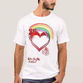 Werden Sie mein Regenbogen Valentine farbiges Herz T-Shirt (Vorderseite)